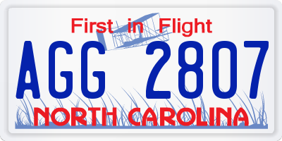 NC license plate AGG2807