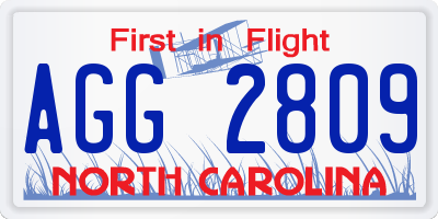 NC license plate AGG2809