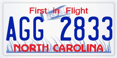 NC license plate AGG2833