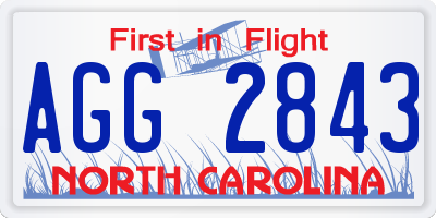 NC license plate AGG2843