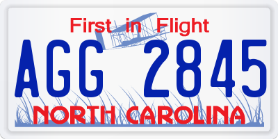 NC license plate AGG2845