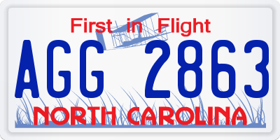 NC license plate AGG2863