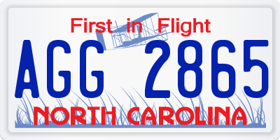 NC license plate AGG2865