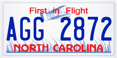NC license plate AGG2872