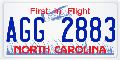 NC license plate AGG2883