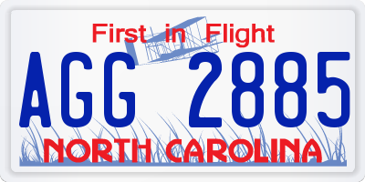 NC license plate AGG2885