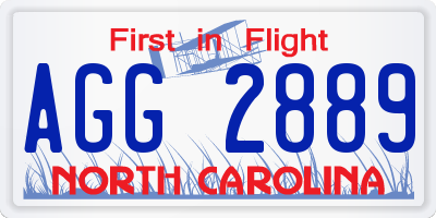 NC license plate AGG2889