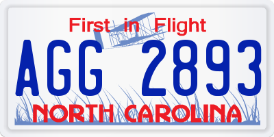 NC license plate AGG2893