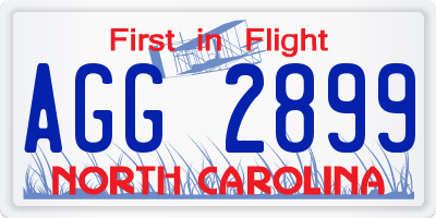 NC license plate AGG2899