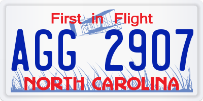 NC license plate AGG2907