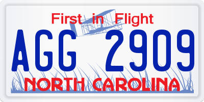 NC license plate AGG2909