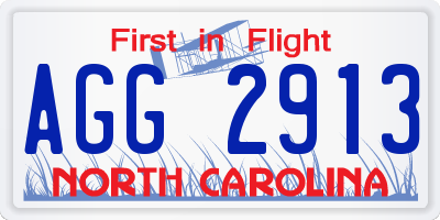 NC license plate AGG2913