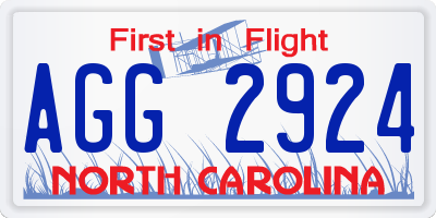 NC license plate AGG2924
