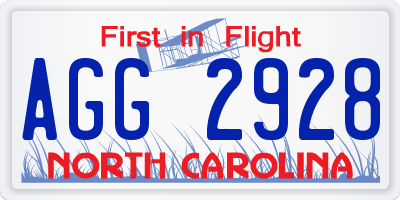 NC license plate AGG2928