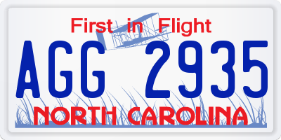 NC license plate AGG2935