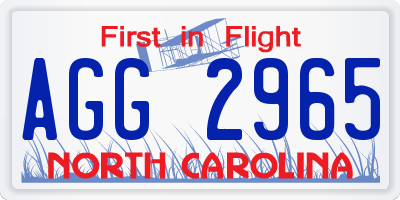 NC license plate AGG2965