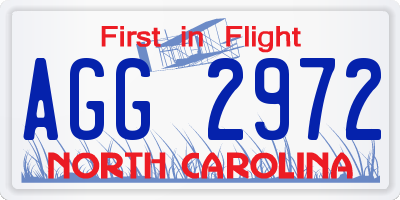 NC license plate AGG2972