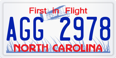 NC license plate AGG2978