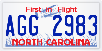 NC license plate AGG2983
