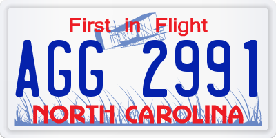 NC license plate AGG2991