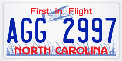 NC license plate AGG2997