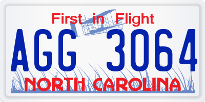 NC license plate AGG3064