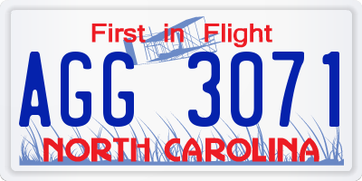 NC license plate AGG3071