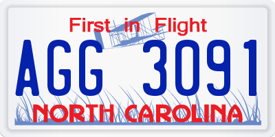 NC license plate AGG3091