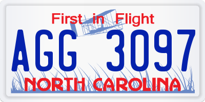 NC license plate AGG3097