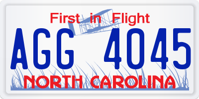 NC license plate AGG4045
