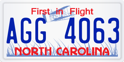 NC license plate AGG4063