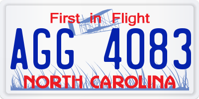 NC license plate AGG4083