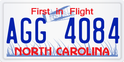 NC license plate AGG4084