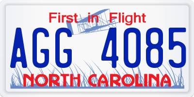 NC license plate AGG4085