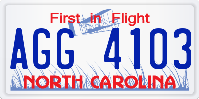 NC license plate AGG4103