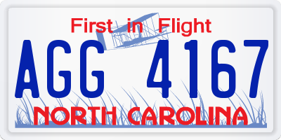 NC license plate AGG4167