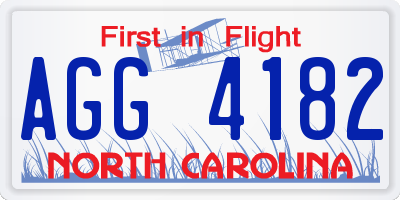 NC license plate AGG4182