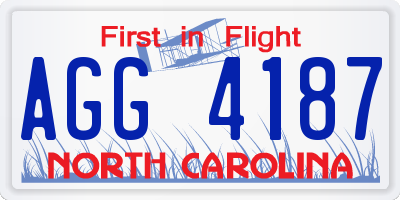 NC license plate AGG4187