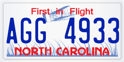 NC license plate AGG4933