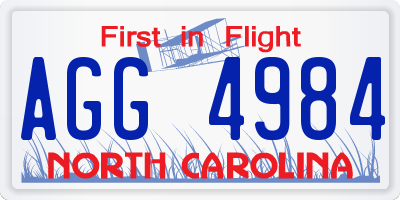 NC license plate AGG4984