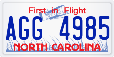 NC license plate AGG4985
