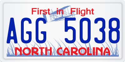 NC license plate AGG5038