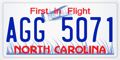 NC license plate AGG5071