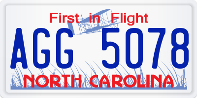 NC license plate AGG5078