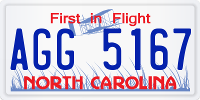 NC license plate AGG5167