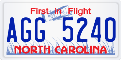 NC license plate AGG5240