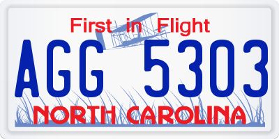 NC license plate AGG5303