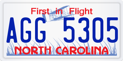 NC license plate AGG5305