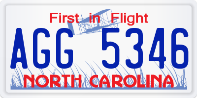 NC license plate AGG5346