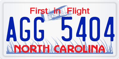 NC license plate AGG5404